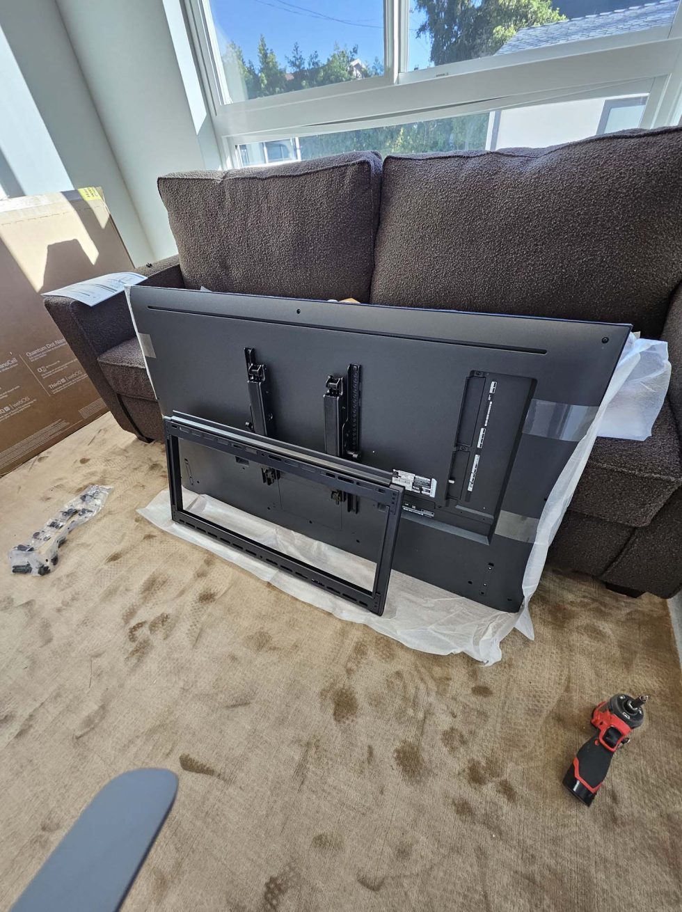 TV back against couch